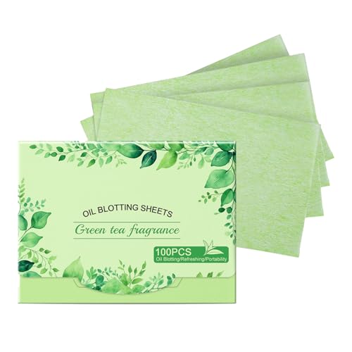 Ölflottblätter - Grüne Teeölabsorbing -Blätter - Make -up -Blotting -Papier -Gesichtsgewebe - 100pcs Shine Control Gesichtsgewebe für Sommer Hautpflege, tägliche Make -up -Routine -Integration von Generisch