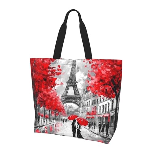 Ölgemälde Eiffelturm Tote Bag Damen Schulterhandtaschen Vintage Paris Einkaufstaschen Wasserabweisend Große Handtasche mit Innentasche für Arbeit Reise Schule Ölgemälde Eiffelturm Tote Bag Damen Schulterhandtaschen Vintage Paris Einkaufstaschen Wasserabweisend Große Handtasche mit Innentasche für Arbeit Reise Schule von Generisch