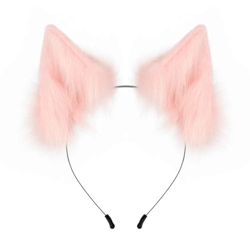 Oberarm Band Handgemachtes Faux Wolf Ohren Stirnband Cosplay Party Kostüm Zubehör Griffband Squashschläger (One Size) von Generisch