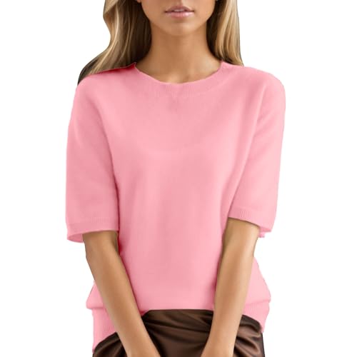 Oberteile Damen Elegant Kurzarm | Strickpullover Damen Oversize Wolle | Pullover Kurzarm Feinstrick Sweatshirt Casual Bequeme Strickpulli Rundhals Langarmshirt Einfarbig Weich Fleecepullover Oberteile Damen Elegant Kurzarm | Strickpullover Damen Oversize Wolle | Pullover Kurzarm Feinstrick Sweatshirt Casual Bequeme Strickpulli Rundhals Langarmshirt Einfarbig Weich Fleecepullover von Generisch