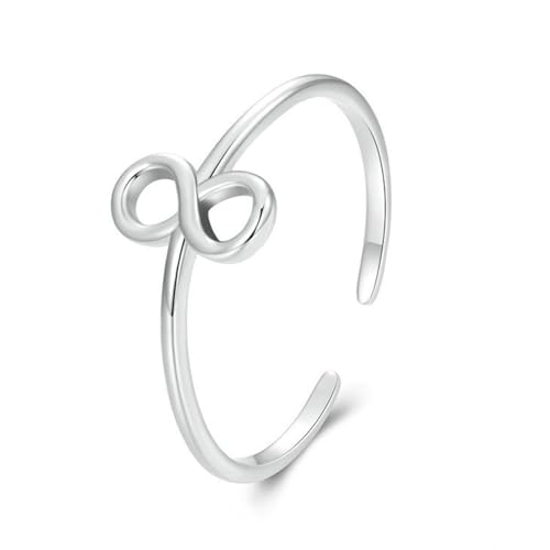 Offener Ring Unendlichkeitssymbol Damen, 925er Sterlingsilber, Infinity Forever Love Knot Promise Ring, Ring Unendlichkeitssymbol, Offener Verstellbarer Bandring, Ring Schleife von Generisch