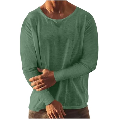 Offers of The Day Today,Leinenhemd Herren Hemd Langarm Baumwolle Leinen Sommerhemd Button-Down Freizeithemd Regular Fit Henley Shirts von Generisch