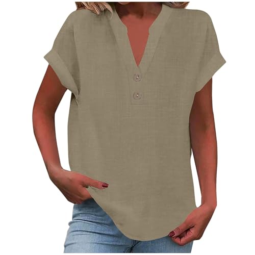 Oversize Shirt Damen Longshirt Sommershirt Strand Oberteil Mit Taschen Einfarbig Longbluse Lose Tunika Basic Tops Casual T-Shirt Elegant Sweatshirt von Generisch