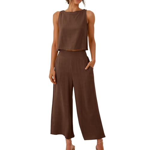 Offers of The Day Today,Sommer Zweiteiler Damen Elegant Musselin Bluse Damen Hosenanzug Ärmello Top und Hosen Outfit Set Modische Freizeitanzug Baumwolle Loungewear mit Taschen Weite Bein Hosenanzüge Offers of The Day Today,Sommer Zweiteiler Damen Elegant Musselin Bluse Damen Hosenanzug Ärmello Top und Hosen Outfit Set Modische Freizeitanzug Baumwolle Loungewear mit Taschen Weite Bein Hosenanzüge von Generisch