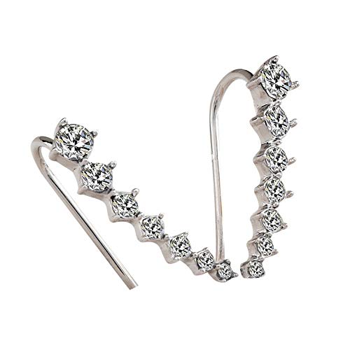 Ohr Kletterer Ohr Crawler Ohrringe Manschette Mode Strass Gold Silber Kristall Ohrringe Ohr Haken Stud Ohr Kletterer Studs langlebig und praktisch von Generisch