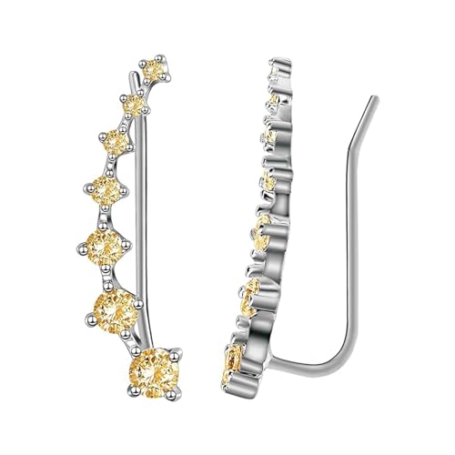 Ohr Manschetten 7 Kristalle Vier Sieben Stern Zirkon Schmuck Französisch Ohr Clip Ohrringe Für Zweites Ohrloch (Gold, One Size) von Generisch