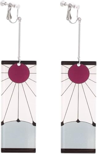 Ohrclips (kein Ohrloch notwendig) Japanischer Anime, Sonnendesign, 2,5 x 7 cm,, 2.5 X 7.0 Centimetri, Kunststoff Aus Kunststoff Emaille, Kein Edelstein von Generisch