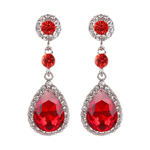 Ohrhänger Mode Ohrringe Damen rote Legierung Damen Ohrringe Selbstpiercing Ohrringe Creolen, Einheitsgröße, Metall, Kein Edelstein von Generisch