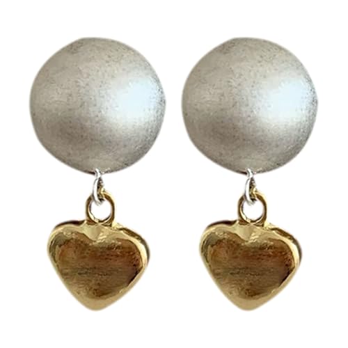 Ohrhänger Perlenohrringe aus Sterlingsilber, trendige Vintage-Ohrringe, goldene Perlenohrringe, Schmuck für Frauen Oktober Geburtsstein Ohrringe (Khaki, One Size) von Generisch
