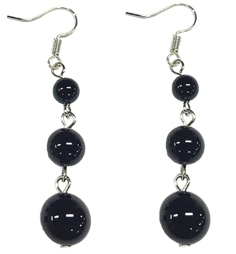 Ohrhänger für Damen, natürliche Tigeraugen-Perlen, Steinform, baumelnd, lange Ohrringe, Schmuckfarbe1, Haltbarkeit und Attraktion von Generisch