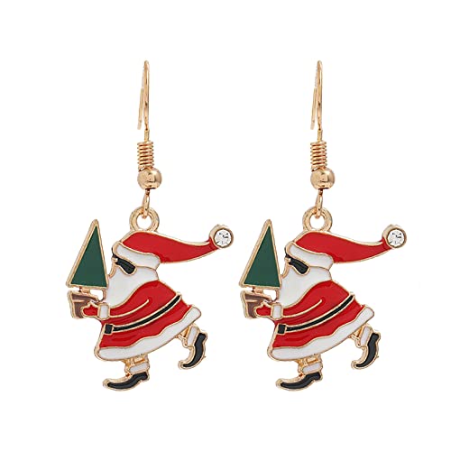 Ohrklipser Kinder Ornamente Urlaub Weihnachten OhrringeKreative Dekoration Luxus Urlaub Ohrringe Schillernde Weihnachtsohrringe Ohrringe Mädchen Schmuck Geschenke (B, One Size) von Generisch