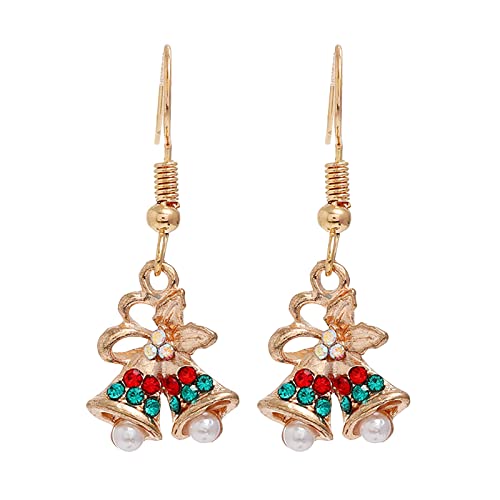 Ohrklipser Kinder Ornamente Urlaub Weihnachten OhrringeKreative Dekoration Luxus Urlaub Ohrringe Schillernde Weihnachtsohrringe Ohrringe Mädchen Schmuck Geschenke (C, One Size) von Generisch