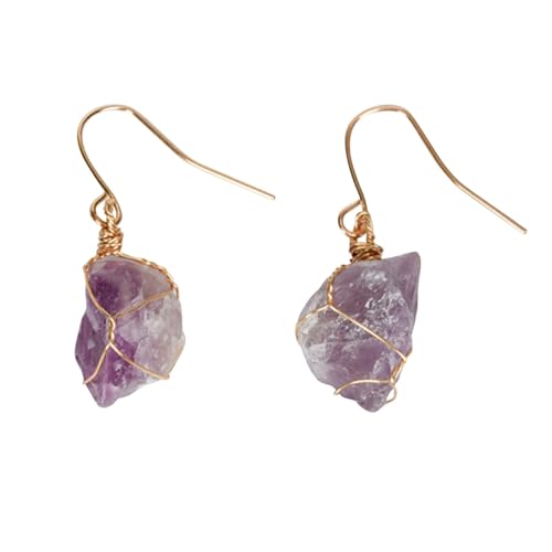 Ohrring Silber Klassische Ohrringe für Mädchen, Kristall, Gold, zierliche Damen-Ohrstecker mit Zirkonia Ohrringe Stecker Silber 925 (Purple, One Size) von Generisch