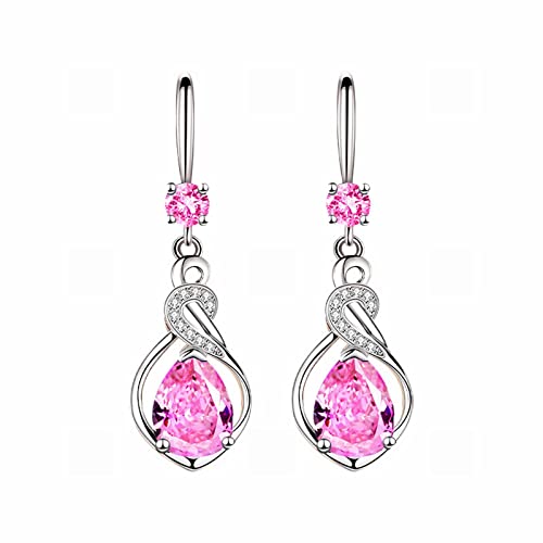 Ohrringe, mehrfarbig, glänzender Zirkon, groß, mittellang, Tropfenohrringe, Kupfer, umarmende Kreolen für Frauen, Einheitsgröße, Kupfer, Kein Edelstein von Generisch