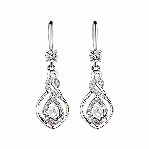 Ohrringe, mehrfarbig, glänzender Zirkon, groß, mittellang, Tropfenohrringe, Kupfer, umarmende Kreolen für Frauen, Einheitsgröße, Kupfer, Kein Edelstein von Generisch