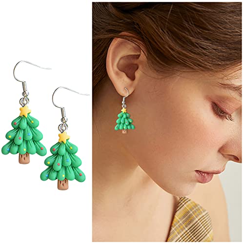 Ohrringe Baumeln Anime Süßigkeite Weihnachtsbaum-Harz-Weih Ohrringe für Männer Einzeln (Green, One Size) von Generisch