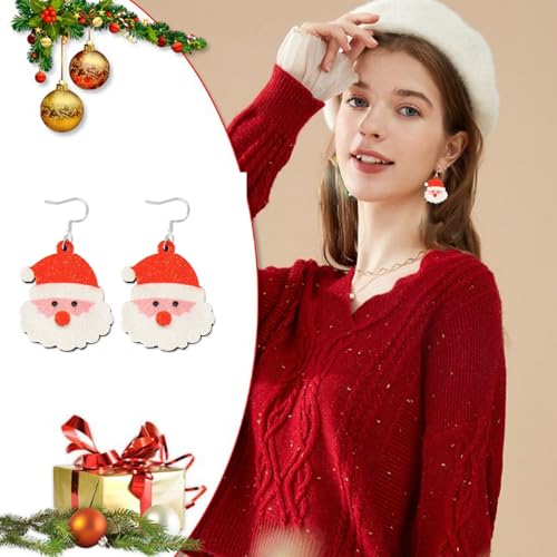 Ohrringe Geschenke für Damen und Weihnachtshandschuhe mit Anhängern für festliche Weihnachtsohrringe Weihnachts Ohrringe (B, 6X3cm) von Generisch