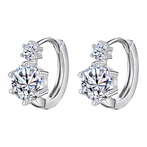 Ohrringe Jugendliche Twin Studded Earrings With Simple Wide 2 Classic Six Earrings For Women Ohrringe Creolen Silber 925 Set (Gold, One Size) von Generisch