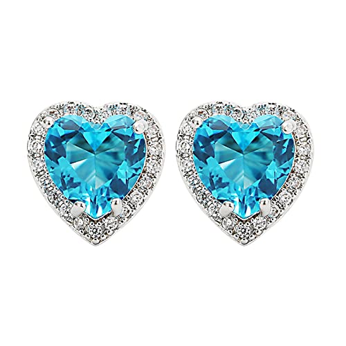 Ohrringe Karneval Elegantes Temperament langes Gesicht dünne Quaste voller -Liebes-Ohrringe Mädchen-Luxus-Temperament-Ohrringe Delphin Ohrringe 925 Silber (Blue, One Size) von Generisch