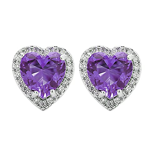 Ohrringe Karneval Elegantes Temperament langes Gesicht dünne Quaste voller -Liebes-Ohrringe Mädchen-Luxus-Temperament-Ohrringe Delphin Ohrringe 925 Silber (Purple, One Size) von Generisch