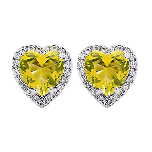 Ohrringe Karneval Elegantes Temperament langes Gesicht dünne Quaste voller -Liebes-Ohrringe Mädchen-Luxus-Temperament-Ohrringe Delphin Ohrringe 925 Silber (Yellow, One Size) von Generisch