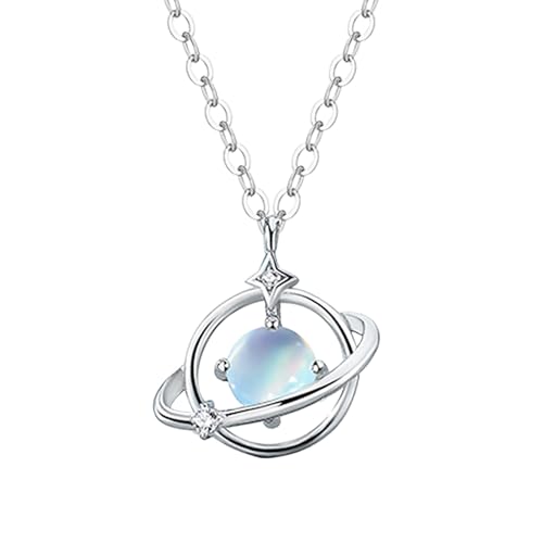 Ohrringe Mädchen Buchstaben Silver Color Creative Blue Zircon Planet Stud Earrings & Necklaces Sets Wedding Jewelry Kristall Kronleuchter Ohrringe (GD2, One Size) von Generisch