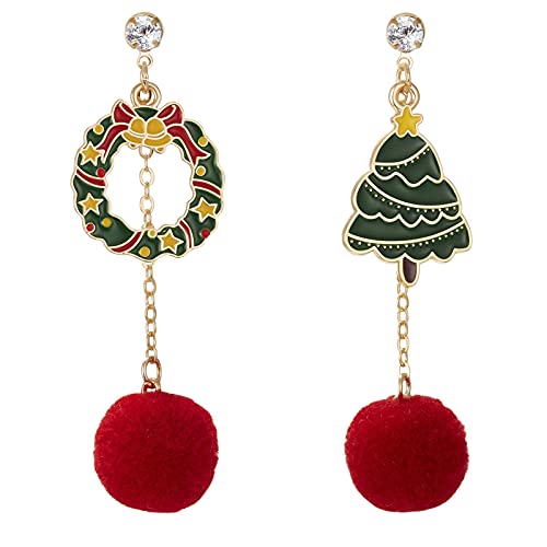 Ohrringe Mädchen Kreative Feiertage Feiertage Kreative Ohrringe Weihnachtsohrringe Baumelnde (B, One Size) von Generisch