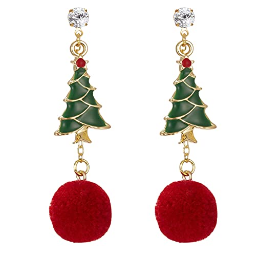 Ohrringe Mädchen Kreative Feiertage Feiertage Kreative Ohrringe Weihnachtsohrringe Baumelnde (C, One Size) von Generisch