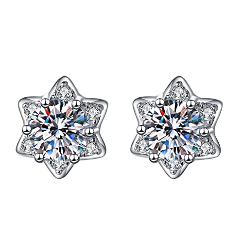 Ohrringe Modeschmuck Set Voller Ohrstecker Legierung Herzform TerminFrauen Ohrringe Silber 925 Mädchen (silver, One Size) von Generisch