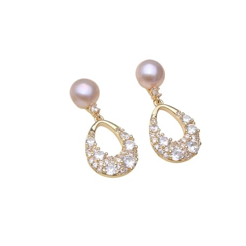 Ohrringe Ohrhänger für Damen Ohrhänger 925 Silber Natur Geburtstag Frau Mutter Weiß Schwarz, Einheitsgröße von Generisch