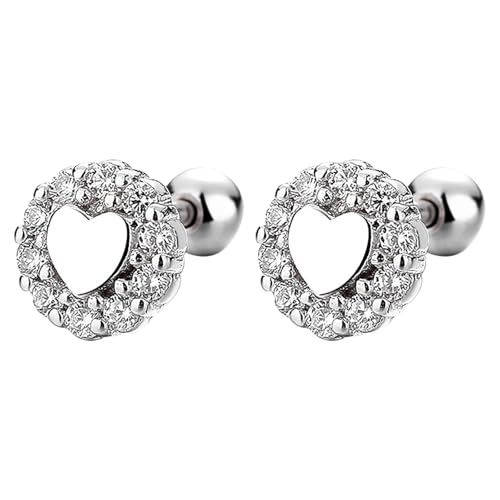 Ohrringe Verschiedene Größen Silber Liebe Gewinde Ohrringe Weibliche Persönlichkeit Ohr Nagel Einfache Wind Hundert Mit Ohr Schmuck Weibliche Schwarze Kreuzohrringe (Silver, One Size) von Generisch