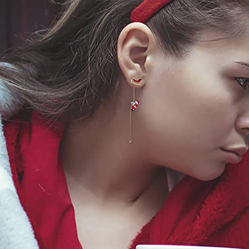 Ohrringe Weihnachten Damen Ohrringe Temperament Lange Quastenohrringe S925 Nadelohrringe Weihnachtsfeiern Weihnachten (A, One Size) von Generisch