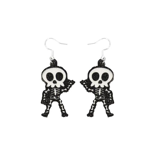 Ohrringe Weihnachten Weihnachtsmotiv Ohrringe Set Urlaubsohrringe Halloween Ohrstecker Set Kürbis Fledermaus Tropfenohrringe Urlaubsschmuck Schneemann Baumeln (A) von Generisch