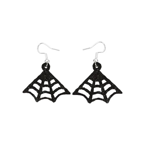 Ohrringe Weihnachten Weihnachtsmotiv Ohrringe Set Urlaubsohrringe Halloween Ohrstecker Set Kürbis Fledermaus Tropfenohrringe Urlaubsschmuck Schneemann Baumeln (Dark Purple, A) von Generisch
