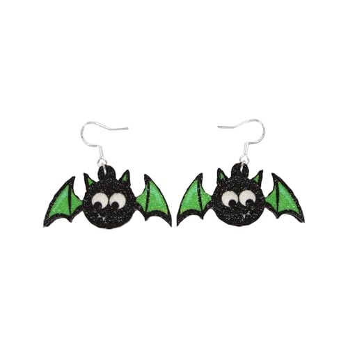 Ohrringe Weihnachten Weihnachtsmotiv Ohrringe Set Urlaubsohrringe Halloween Ohrstecker Set Kürbis Fledermaus Tropfenohrringe Urlaubsschmuck Schneemann Baumeln (Light Purple, A) von Generisch