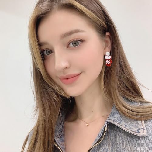 Ohrringe Weihnachtskugeln Handschuhe Wasser Tasse Acryl Stud Ohrringe Kleine Frische Weihnachtsohrringe (B, 4. 6x2cm) von Generisch