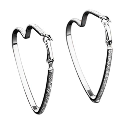 Ohrringe für Damen, groß, hohl, Herz, funkelnde Creolen, Cocktail-Party-Schmuck von Generisch