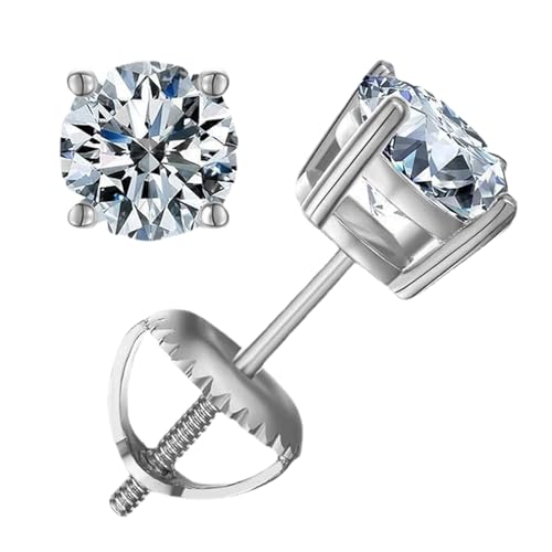 Ohrstecker Für Frauen - 0,4 Karat Labor Diamant Zirkonia Schmuck Stecker Für Damen,1 Paar Eleganter Silberschmuck Perfekt Für Geburtstag Dating Reise Strandurlaub Weihnachten Freundin von Generisch