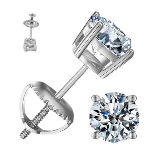 Ohrstecker Für Frauen | 0,4 Karat Laborgezüchtete Edelstein Stecker Ohrringe - 1 Paar Eleganter Silberschmuck Perfekt Für Geburtstag Dating Reise Strandurlaub Weihnachten Freundin von Generisch