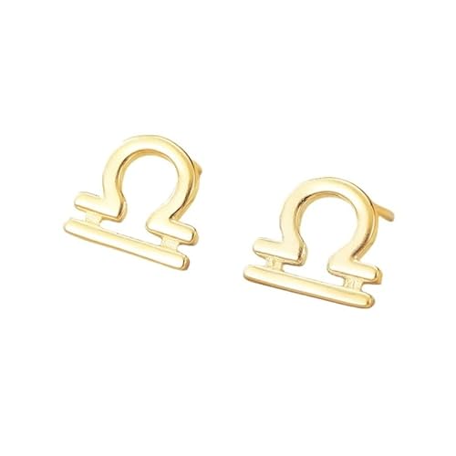 Ohrstecker mit Sternzeichen, Vergoldet, 925Er Sterlingsilber, Waage (23. September – 23. Oktober), Sternzeichen, Horoskop, Himmlischer Astrologieschmuck, Geschenk für Damen und Herren von Generisch