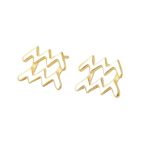 Ohrstecker mit Sternzeichen, Vergoldet, 925Er Sterlingsilber, Wassermann (20. Januar – 18. Februar), Sternzeichen, Horoskop, Himmlischer Astrologieschmuck, Geschenk für Damen und Herren von Generisch