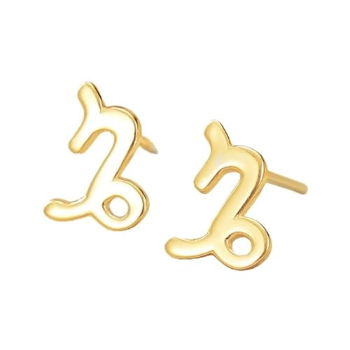 Ohrstecker mit Sternzeichen Aus 925Er Sterlingsilber, Vergoldet – Steinbock (22. Dezember – 19. Januar) – Sternbild, Horoskop, Himmlischer Astrologie Schmuck – Geschenk für Damen und Herren von Generisch