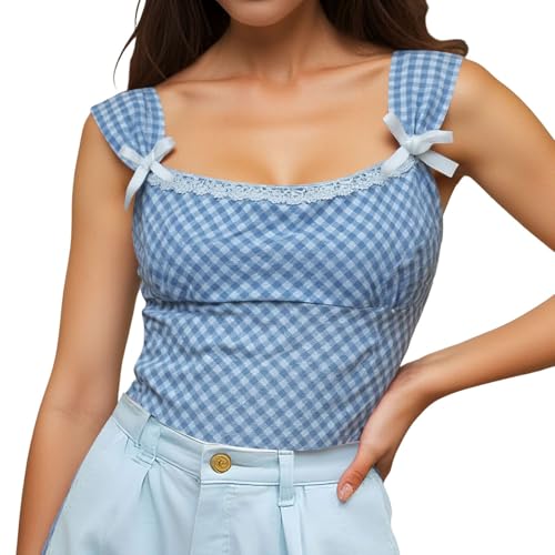 Oktoberfest Damen Outfit, Damen Bluse Trachtenbluse Jasmin rot/Weiss kariert traditionelle taillierte Trachten mit Stehkragen & Herzknöpfen Kurzarm Moderne bayrische Silber L von Generisch