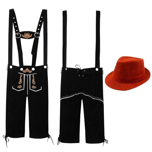 Oktoberfest Herren Outfit Komplett Set, Bayerisches Kostüm Herren, Oktoberfest-Kostüm-Set Beinhaltet Bayerisches Hemd Herren, Lederhosen, Socken und Hut, für Oktoberfest, Karneval Oktoberfest Herren Outfit Komplett Set, Bayerisches Kostüm Herren, Oktoberfest-Kostüm-Set Beinhaltet Bayerisches Hemd Herren, Lederhosen, Socken und Hut, für Oktoberfest, Karneval von Generisch