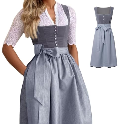 Oktoberfest Outfit Grau, Dirndl Damen Lang - Dirndl Für Damen Grosse Grössen Midi Dirndlkleid Trachtenrock Komplettset Trachten Kleid Große Größen Trachtenkleid, Samt Oktoberfest Outfit Grau, Dirndl Damen Lang - Dirndl Für Damen Grosse Grössen Midi Dirndlkleid Trachtenrock Komplettset Trachten Kleid Große Größen Trachtenkleid, Samt von Generisch
