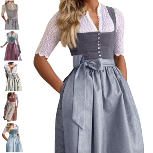 Oktoberfest Outfit Grau Einfarbig, Dirndl Damen Lang - Dirndl Für Damen Grosse Grössen Midi Dirndlkleid Trachtenrock Komplettset Trachtenkleid Große Größen Trachten Kleid, Samt Oktoberfest Outfit Grau Einfarbig, Dirndl Damen Lang - Dirndl Für Damen Grosse Grössen Midi Dirndlkleid Trachtenrock Komplettset Trachtenkleid Große Größen Trachten Kleid, Samt von Generisch