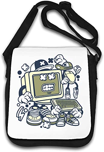 Old Computer Retro Personal Computer Hip Hop Art Umhängetasche Weiß von Generisch