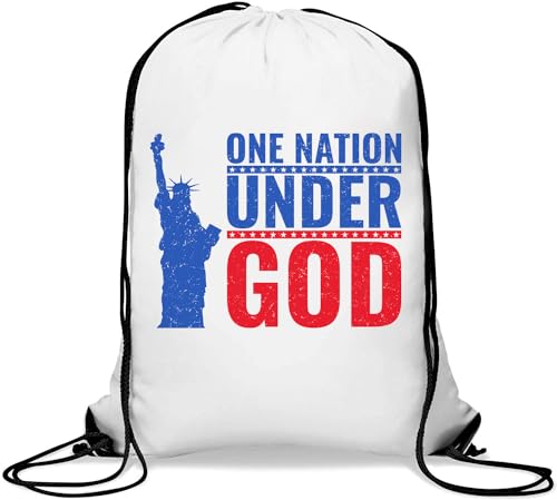 One Nation Under God Statue Of Liberty USA Gym Sack Casual Drawstring Bag White von Generisch