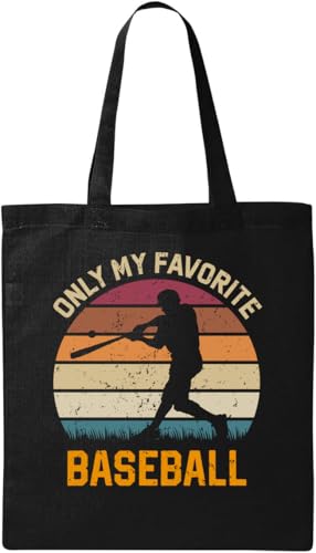 Only My Favorite Baseball Faded Retro Poster Strike Graphic Natural Ecological Cotton Tote Bag Black, Schwarz , Einheitsgröße Only My Favorite Baseball Faded Retro Poster Strike Graphic Natural Ecological Cotton Tote Bag Black, Schwarz , Einheitsgröße von Generisch