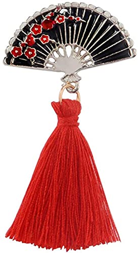 Originalität Drop Glaze Fan Brosche Laterne Quaste Teekanne Metall Brosche Pin Button Pin Geschenk Fächer von Generisch